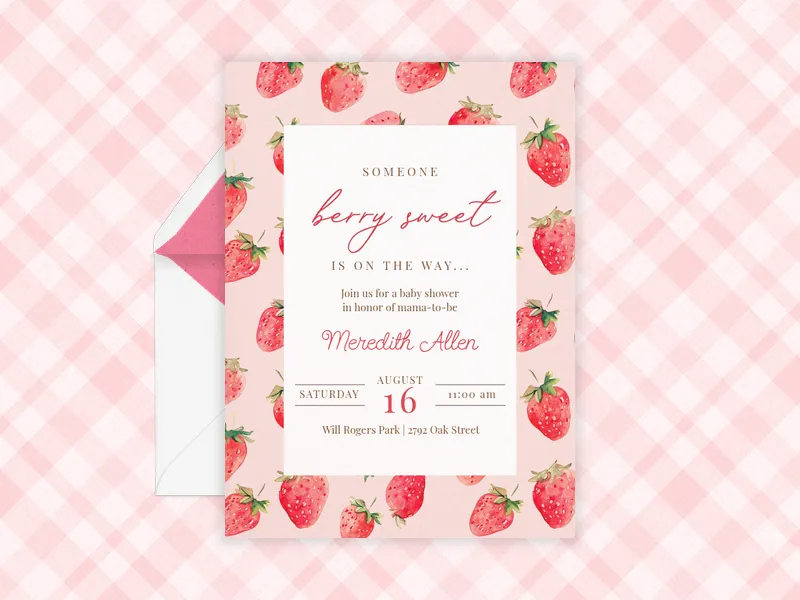 Berry Bash Invitation premium template design