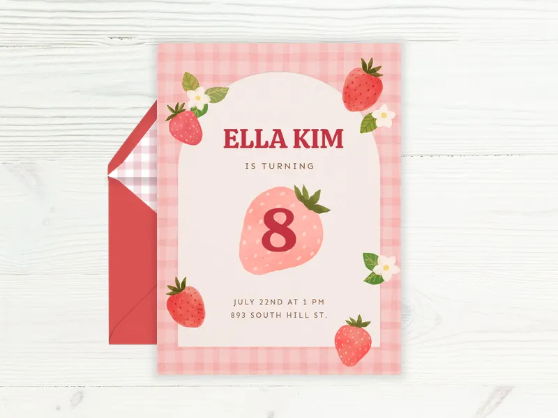 Berry Sweet Invitation premium template design