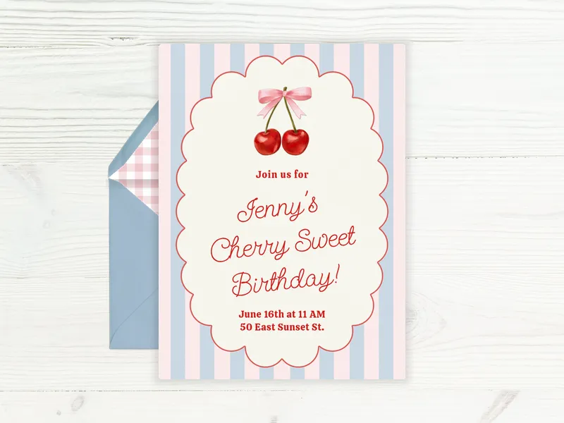 Bing Cherries Invitation premium template design