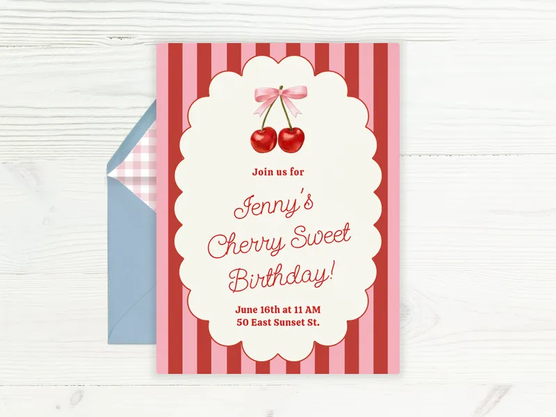 Bing Cherries Invitation premium template design