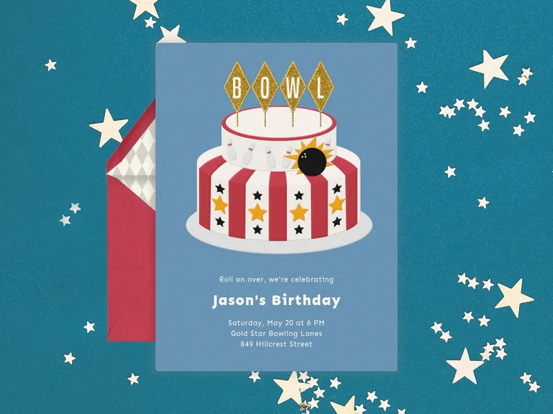 Birthday Cake Bowl Invitation premium template design