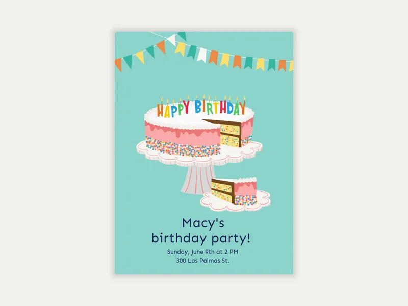 Birthday Cake Sprinkles Invitation free template design