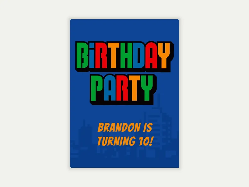 Birthday City Invitation free template design