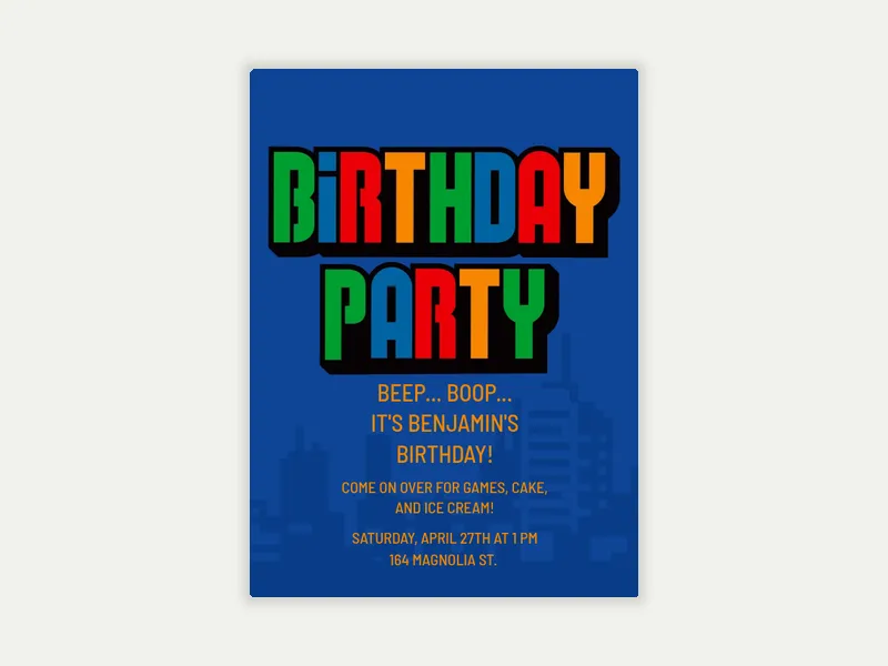 Birthday City - game_night - Invitation