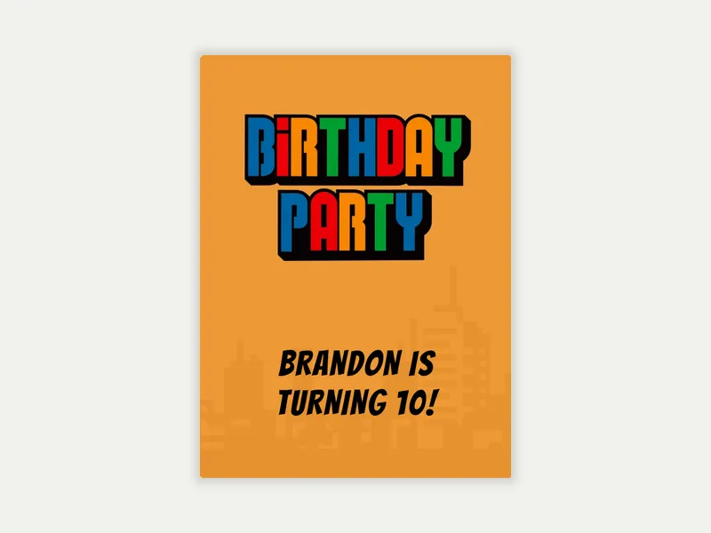 Birthday City Invitation free template design