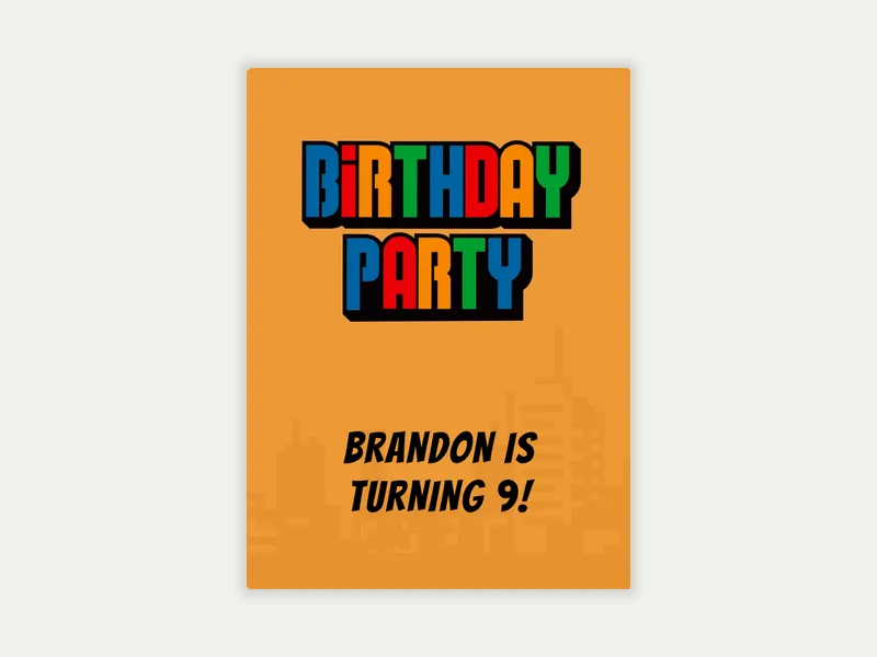 Birthday City Invitation free template design