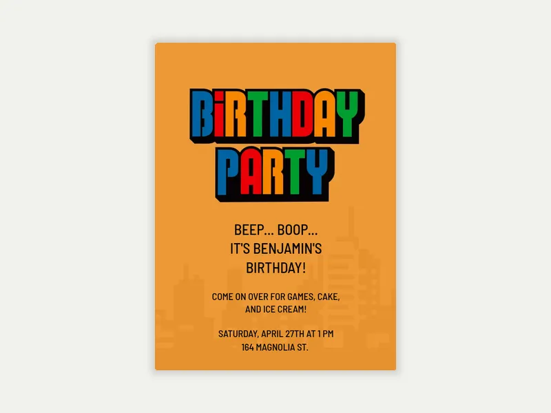 Birthday City - game_night - Invitation