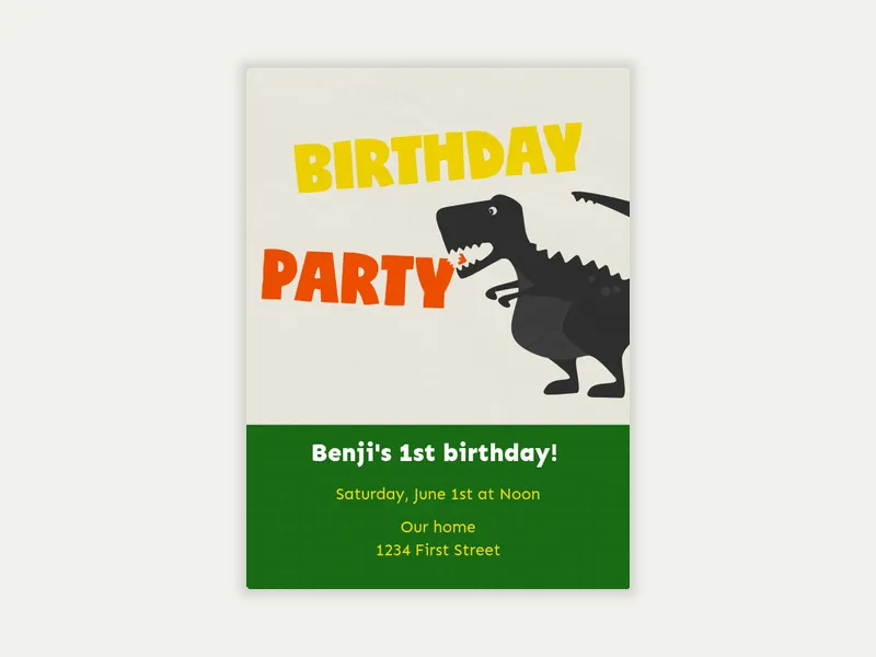 Dino Crunch Invitation free template design