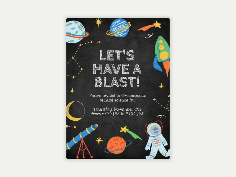 Blast to School Invitation free template design