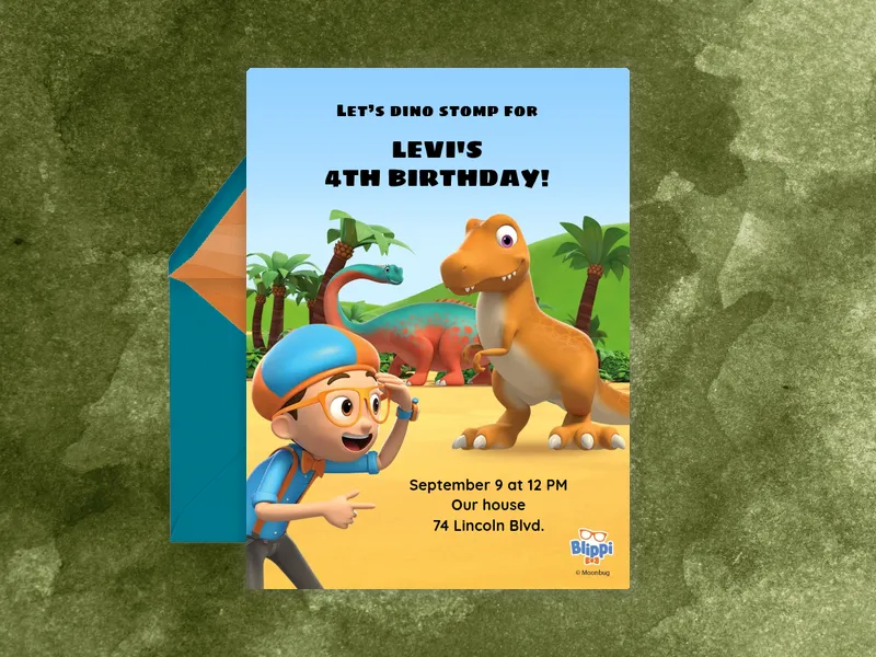 Blippi: Blippi & Dinos - blippi - Invitation