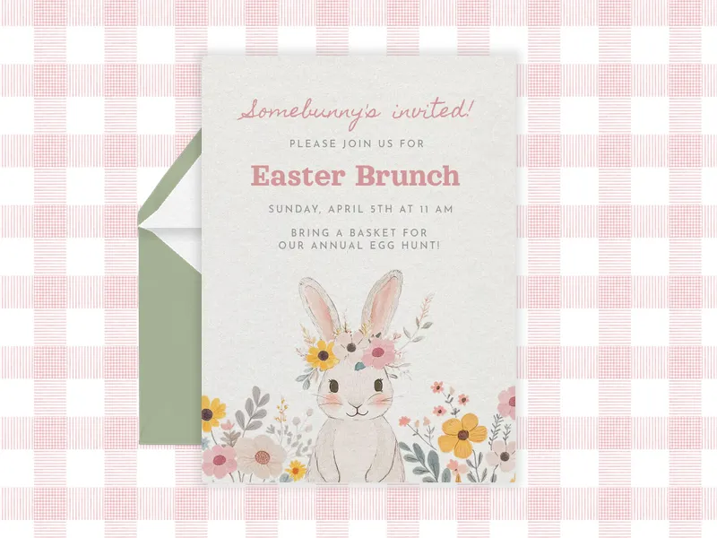 Blushing Bunny Invitation premium template design