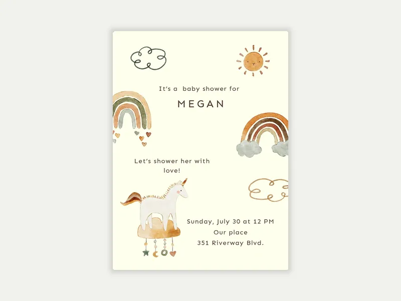 Boho Unicorn & Rainbows - baby_shower - Invitation