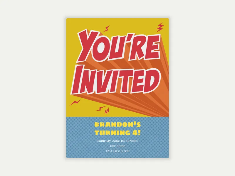 Bolts Invitation free template design