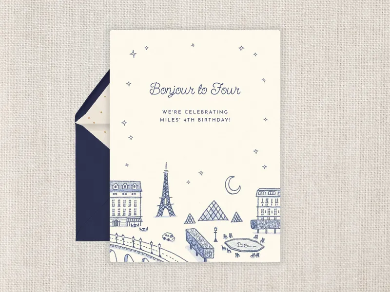 Bonjour Bébé Invitation premium template design