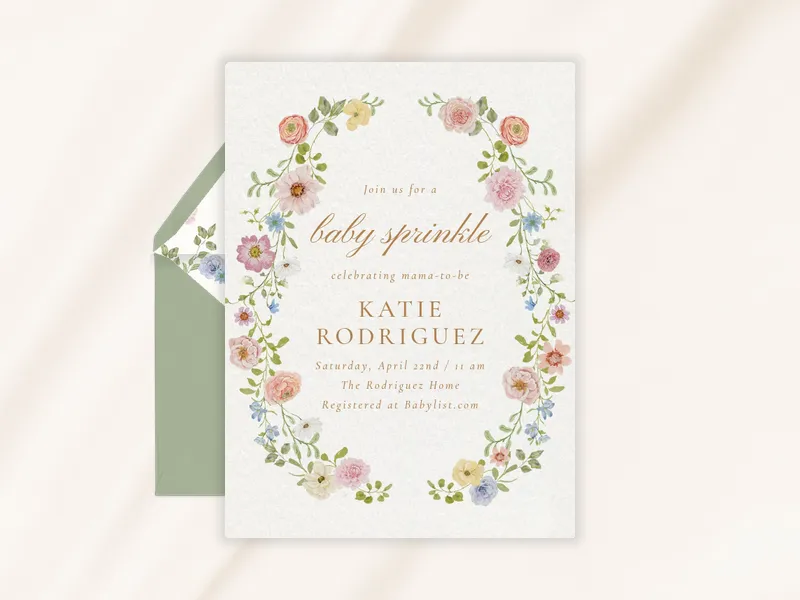 Pastel Botanical Wreath Invitation premium template design