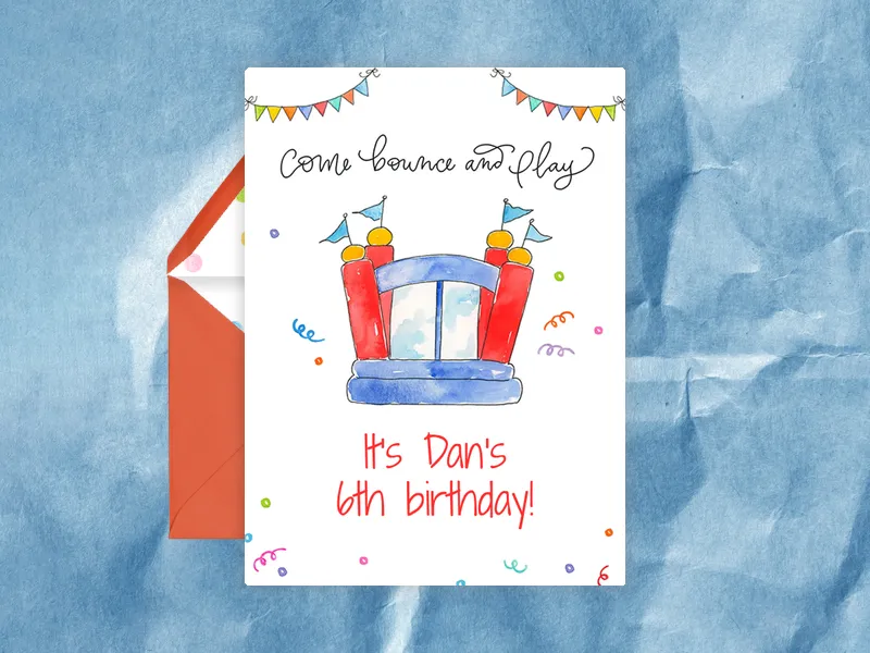 Bounce & Play Birthday Invitation premium template design