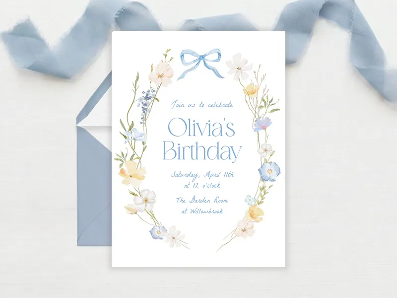 Bow & Blossoms - kids_and_teens - Invitation