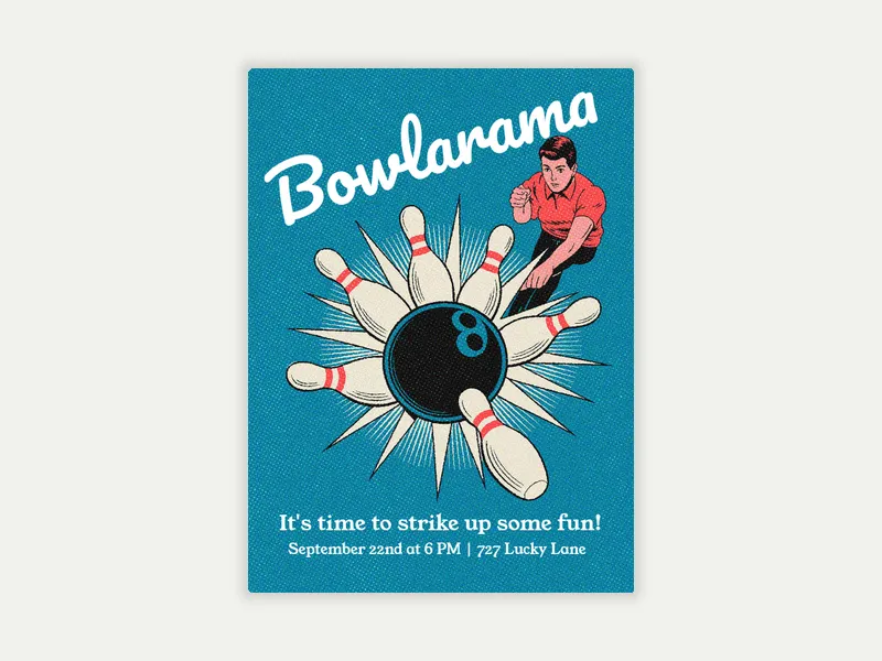 Bowlarama Invitation free template design