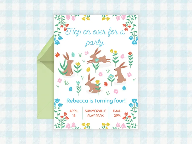 Bunny Bash Invitation premium template design