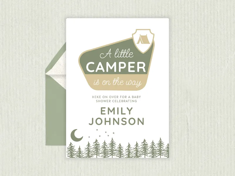 Camping Time Invitation premium template design