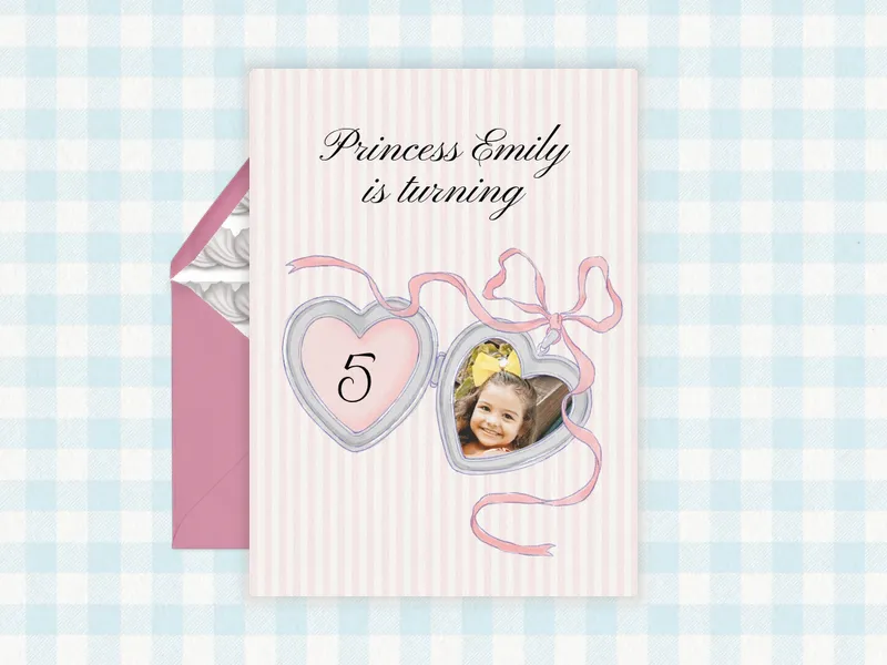 Heart Locket (Photo) Invitation premium template design