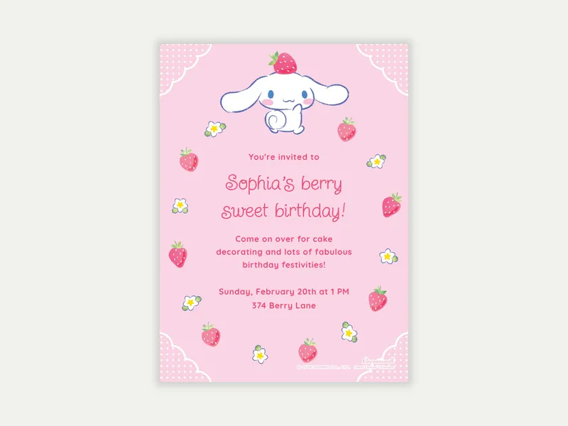 Sanrio’s Cinnamoroll: Berry Adorable - featured - Invitation