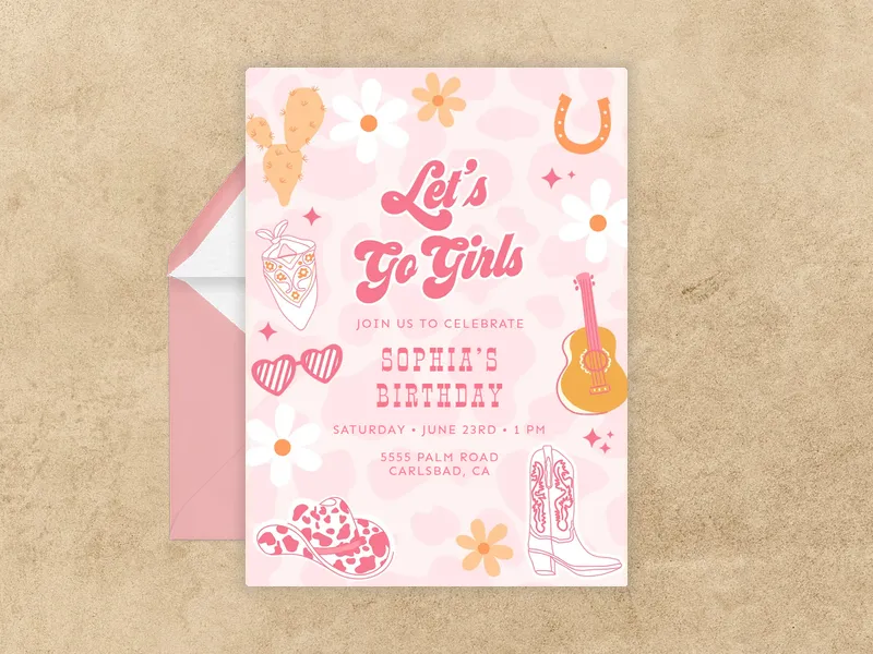 Let’s Giddy Up to Some Fun Invitation premium template design