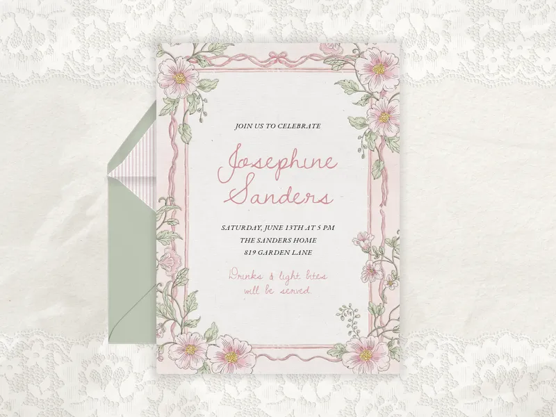 Lovely Blossoms Invitation premium template design