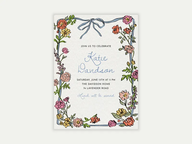 Spring Doodles - floral - Invitation