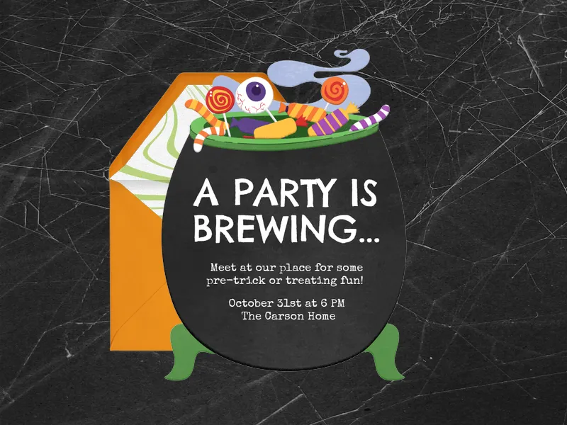 Candy Cauldron - halloween - Invitation