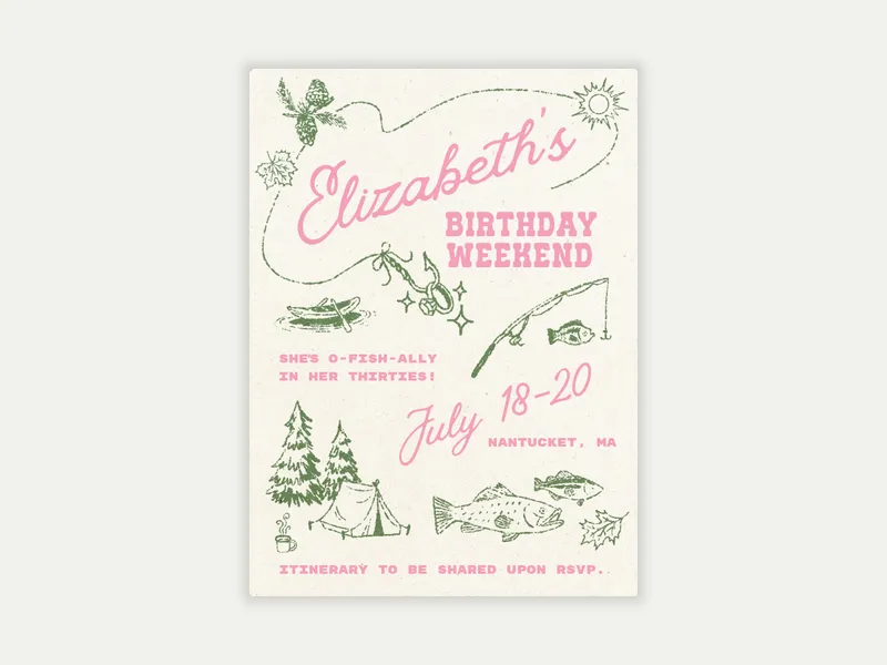 On the Line Invitation free template design