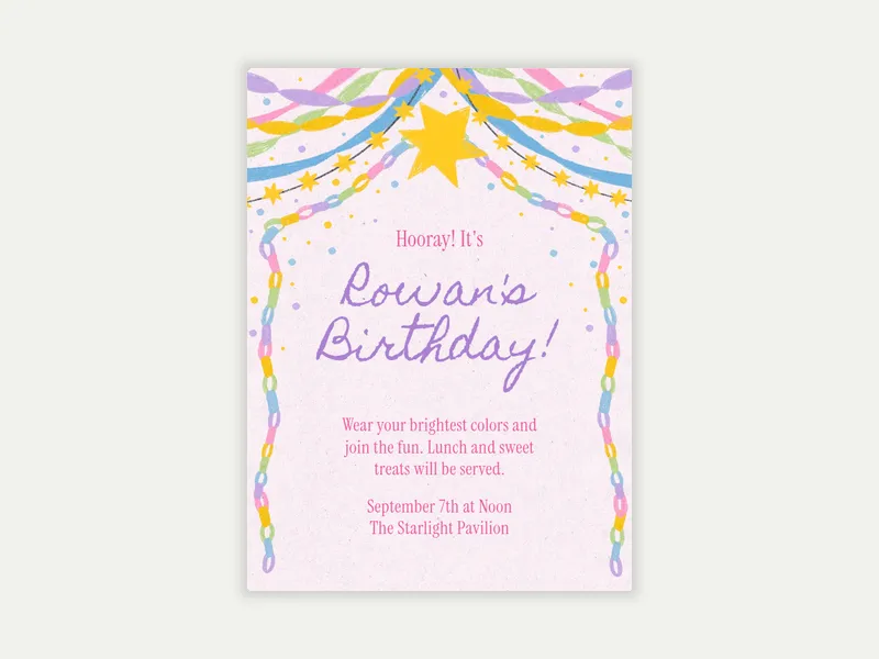 Starburst Canopy - baby_naming_bris - Invitation