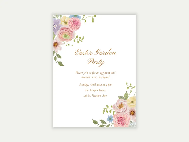 Joyful Blooms Invitation free template design