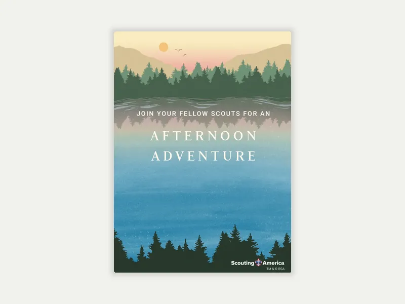 Scouting America: Summers Outside Invitation free template design
