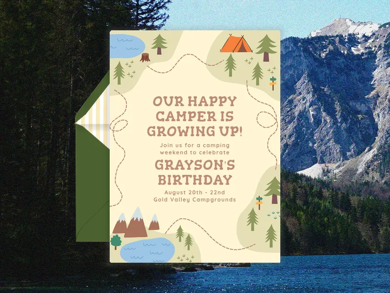 Our Happy Camper - 6th_birthday - Invitation