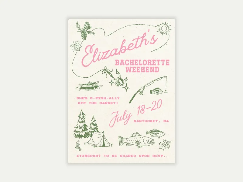 On the Line Invitation free template design