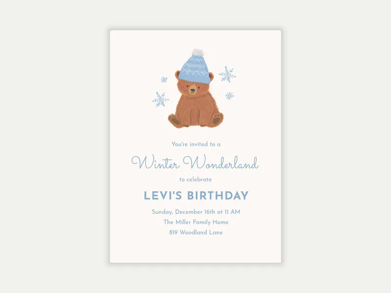 Little Cub Invitation free template design