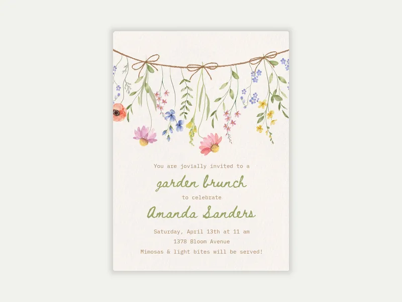 Garden Garland - bridal_shower - Invitation