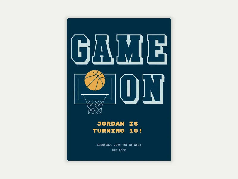 Game On Hoop - college_basketball - Invitation