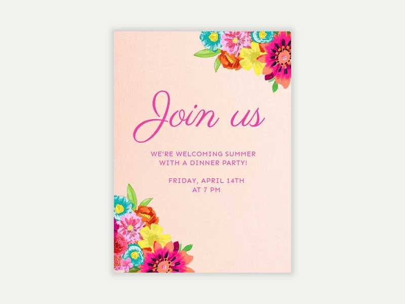 Floral Pattern Invitation free template design