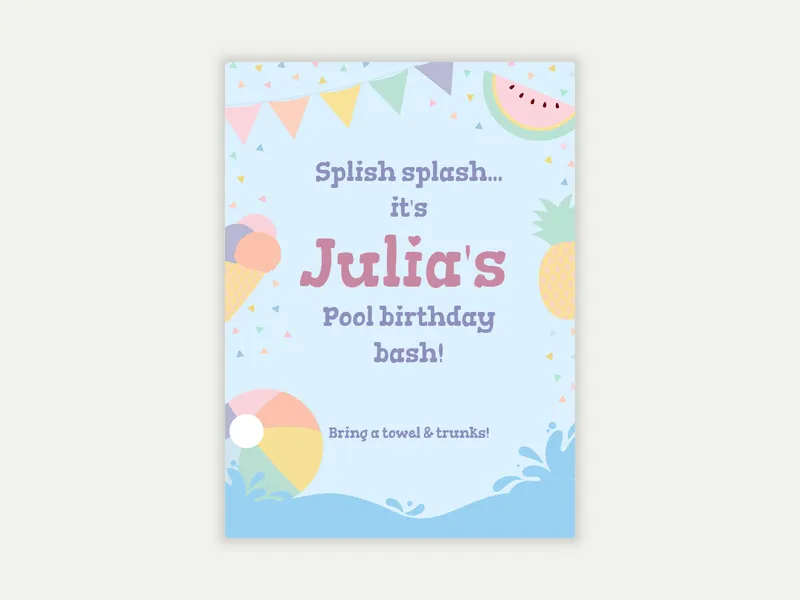 Pastel Summer Joys Invitation free template design