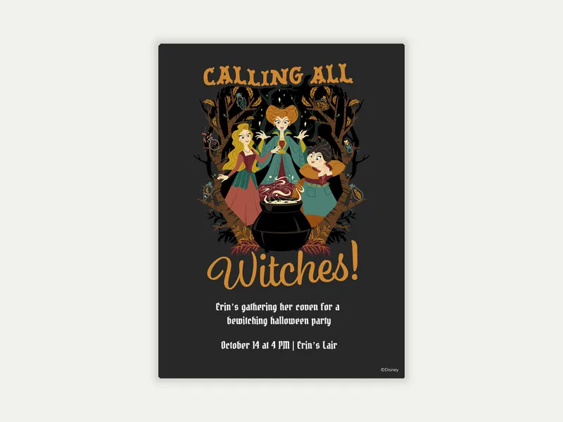 Disney’s Hocus Pocus: Coven Crew Invitation free template design