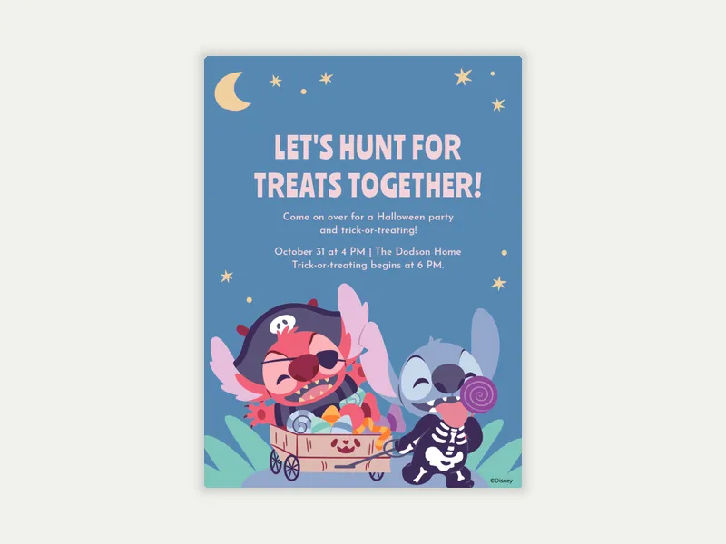 Disney’s Lilo Stitch: Fun Mischief Invitation free template design