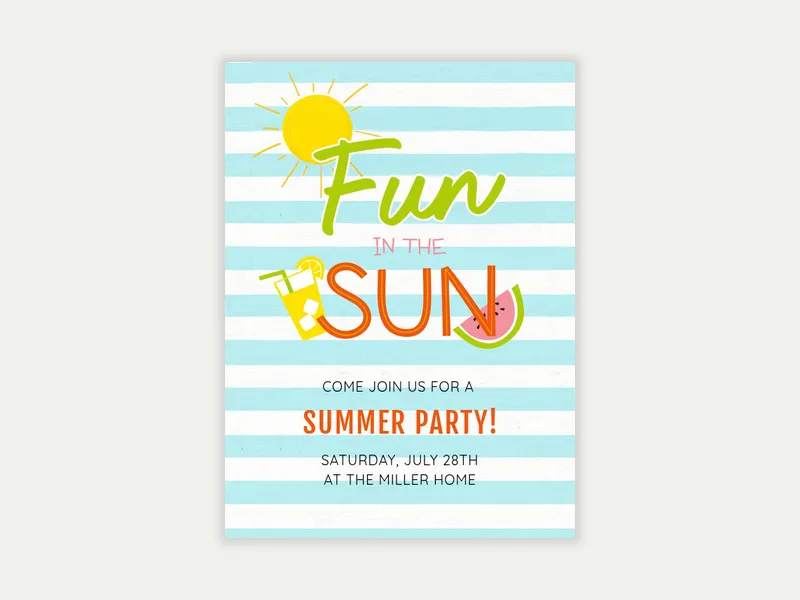 Summer Fun - beach_party - Invitation