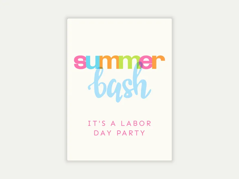 Summer Bash - labor_day - Invitation