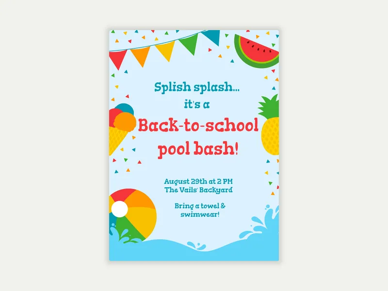 Summer Joys - back_to_school - Invitation