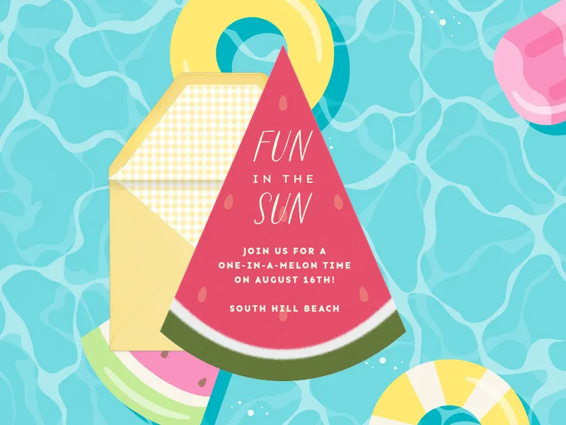 Watermelon Splash Invitation premium template design
