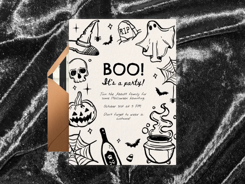 Skeleton Sketches - halloween - Invitation