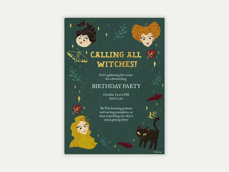 Disney’s Hocus Pocus: Forest Witches - birthday_forkids - Invitation