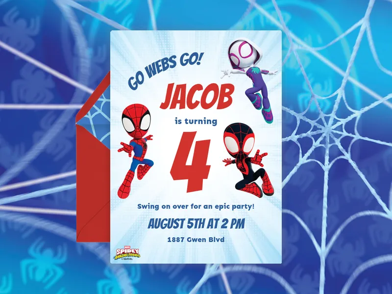 Marvel's Spidey and His Amazing Friends: Spidey Friends - characters - Invitation
